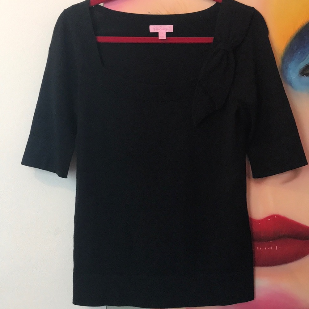 Lilly Pulitzer Bow Sweater Black